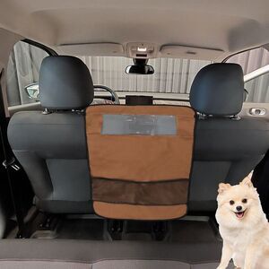 Mesh Design for Air Flow Sturdy Material Dog Car Net Barrier Brown